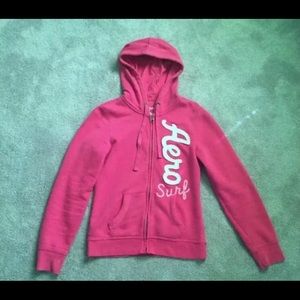 Aeropostale Aero Full Zip Hoodie, Size M, Pink, Surf